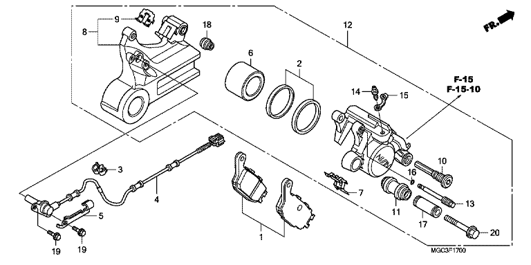 REAR BRAKE CALIPER