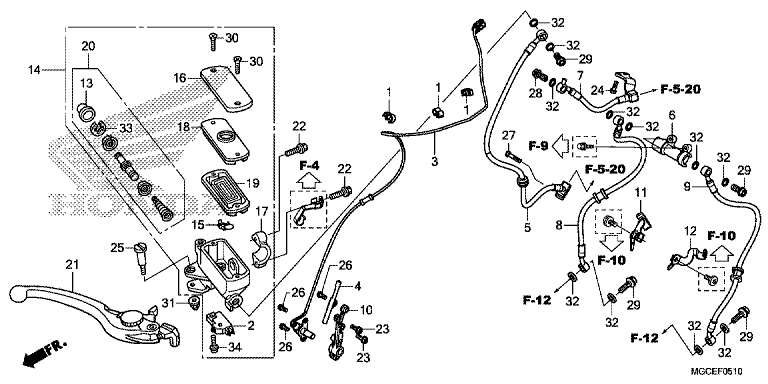 FR. BRAKE MASTER CYLINDER (CB1100A/SA/SAD)