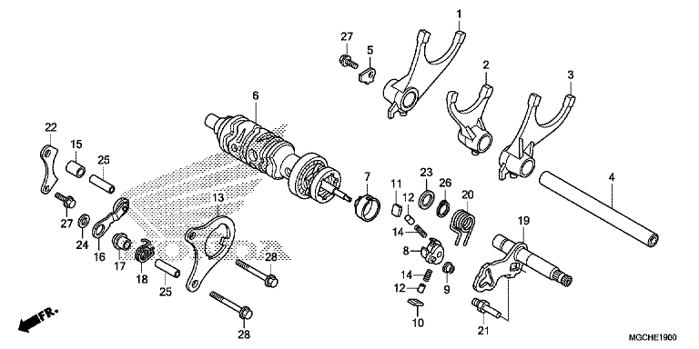 GEARSHIFT DRUM/GEARSHIFT FORK