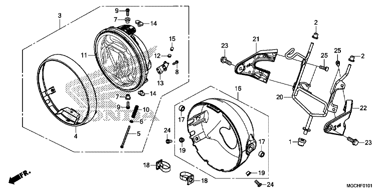 HEADLIGHT (CB1100CA/CAD/NA/NAD)