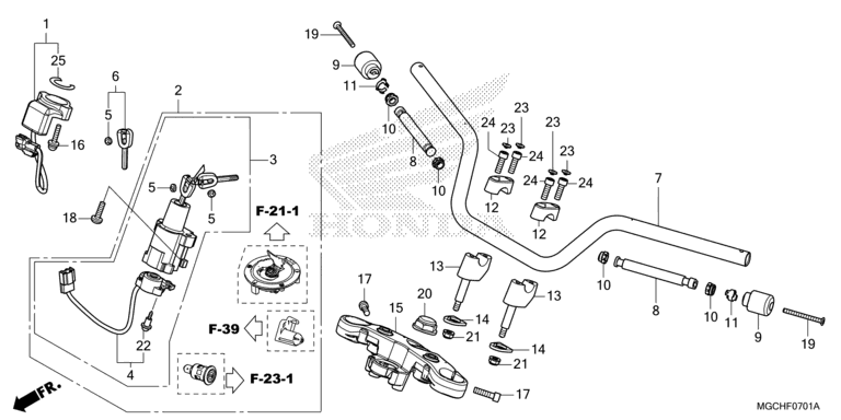 HANDLE BAR/TOP BRIDGE (CB1100CA/CAD/NA/NAD)