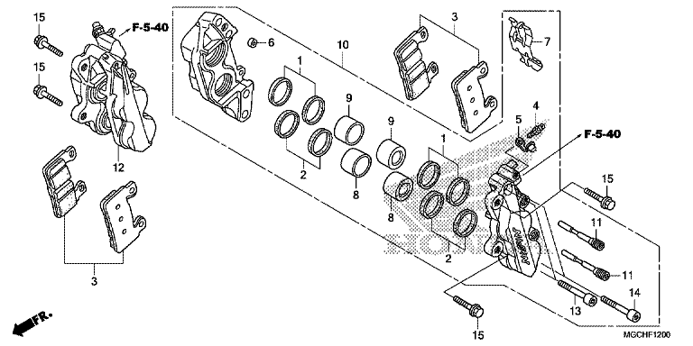 FRONT BRAKE CALIPER (CB1100CA/CAD/TA/TAD)