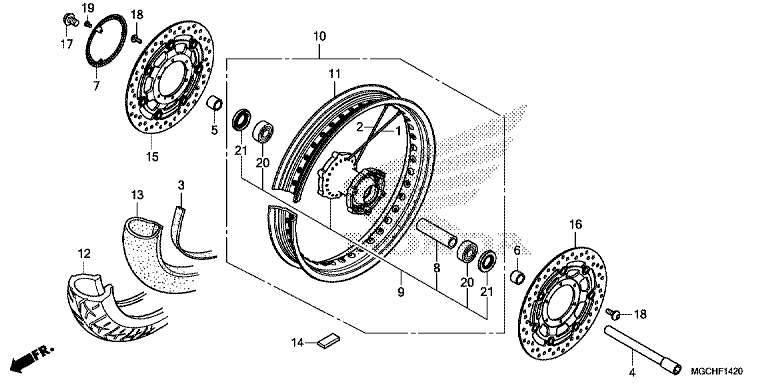 FRONT WHEEL (CB1100CA/CAD)