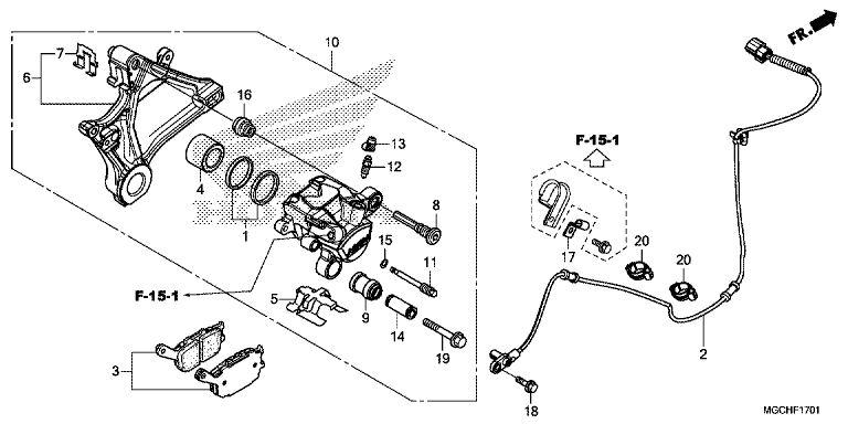 REAR BRAKE CALIPER (CB1100NA/NAD)