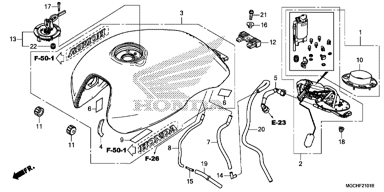 FUEL TANK/FUEL PUMP (CB1100CA/CAD/NA/NAD)