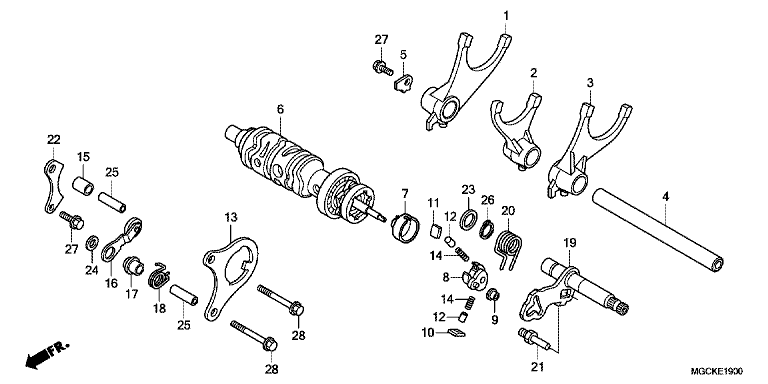 GEARSHIFT DRUM/GEARSHIFT FORK
