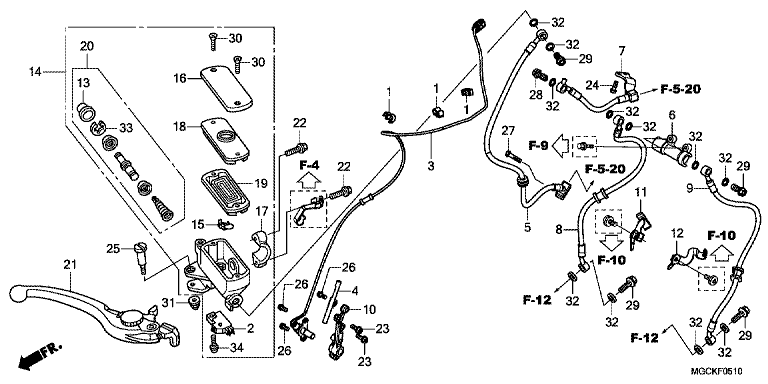 FR. BRAKE MASTER CYLINDER (CB1100A/SA/SAD)