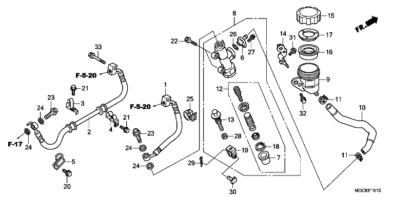 RR. BRAKE MASTER CYLINDER (CB1100A/SA/SAD)