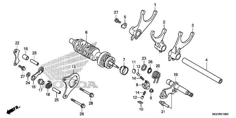GEARSHIFT DRUM/GEARSHIFT FORK