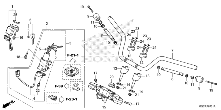 HANDLE BAR/TOP BRIDGE (CB1100CA/CAD/NA/NAD)