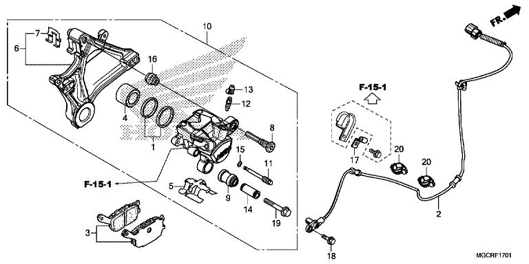 REAR BRAKE CALIPER (CB1100NA/NAD)