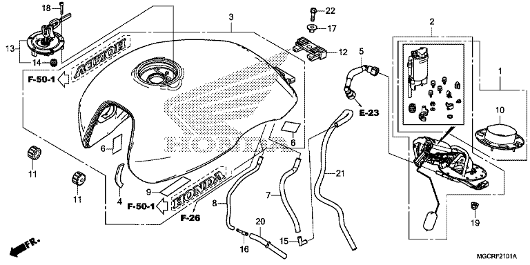 FUEL TANK/FUEL PUMP (CB1100CA/CAD/NA/NAD)