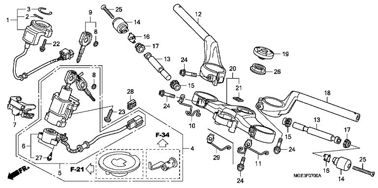 HANDLE BAR/TOP BRIDGE