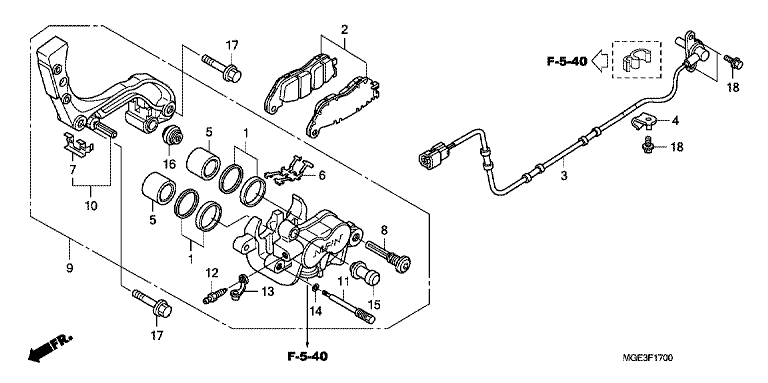 REAR BRAKE CALIPER (VFR1200F)