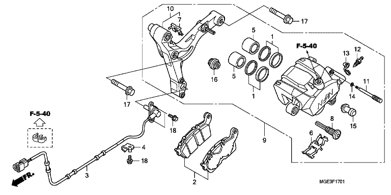 REAR BRAKE CALIPER (VFR1200FD)