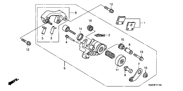 REAR BRAKE CALIPER (VFR1200FD) (PARKING)