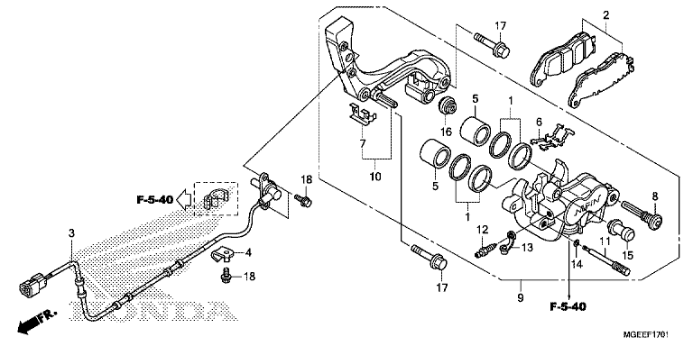 REAR BRAKE CALIPER (VFR1200F)