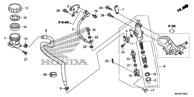 RR. BRAKE MASTER CYLINDER