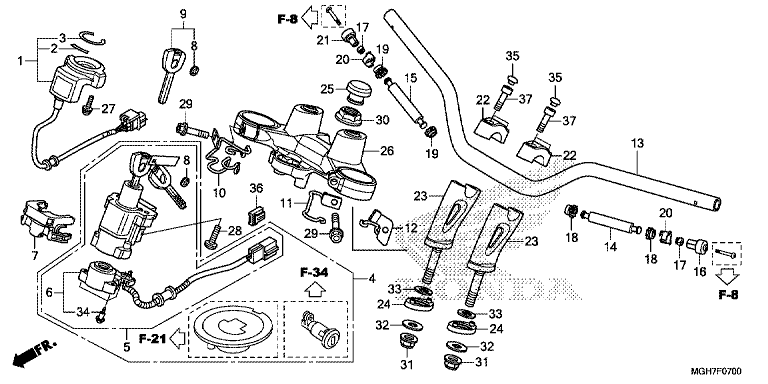 HANDLE BAR/TOP BRIDGE