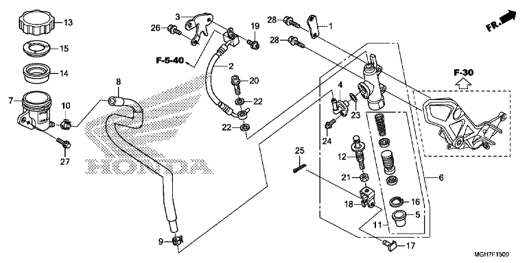 RR. BRAKE MASTER CYLINDER