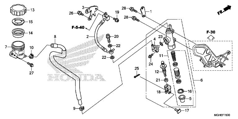 RR. BRAKE MASTER CYLINDER