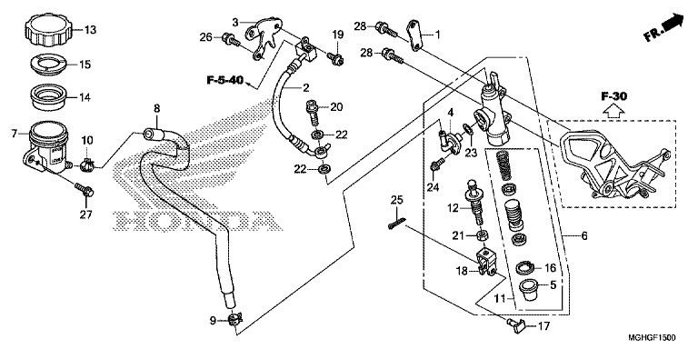 RR. BRAKE MASTER CYLINDER