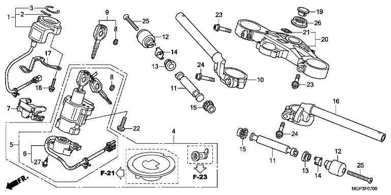 HANDLE BAR/TOP BRIDGE (CBR1000RRC/D/RAC/D)