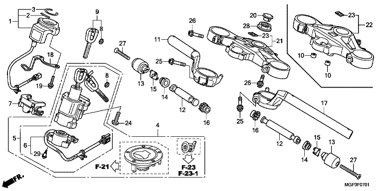 HANDLE BAR/TOP BRIDGE (CBR1000RRE/RAE/CBR1000S/SA)
