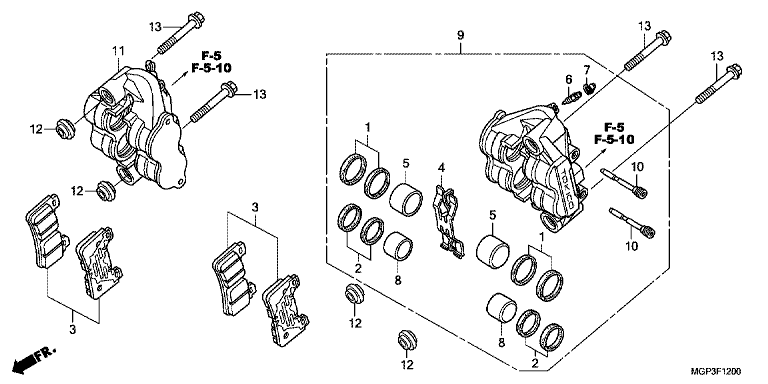 FRONT BRAKE CALIPER (CBR1000RR/RA)