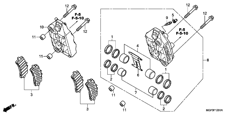 FRONT BRAKE CALIPER (CBR1000S/SA)
