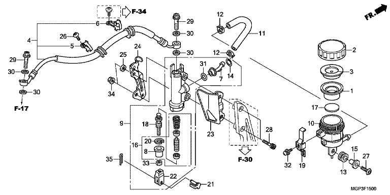 REAR BRAKE MASTER CYLINDER (CBR1000RR/S)