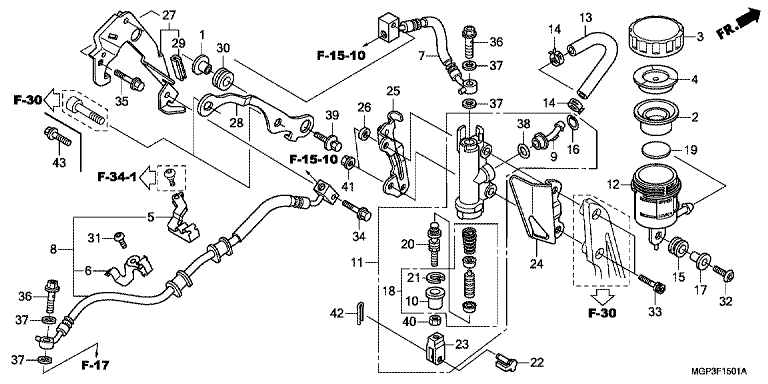 REAR BRAKE MASTER CYLINDER (CBR1000RA/SA)
