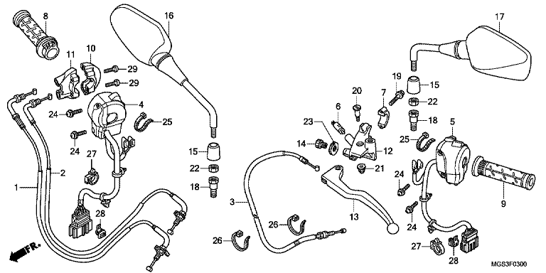 HANDLE LEVER/SWITCH/CABLE (NC700X/XA)