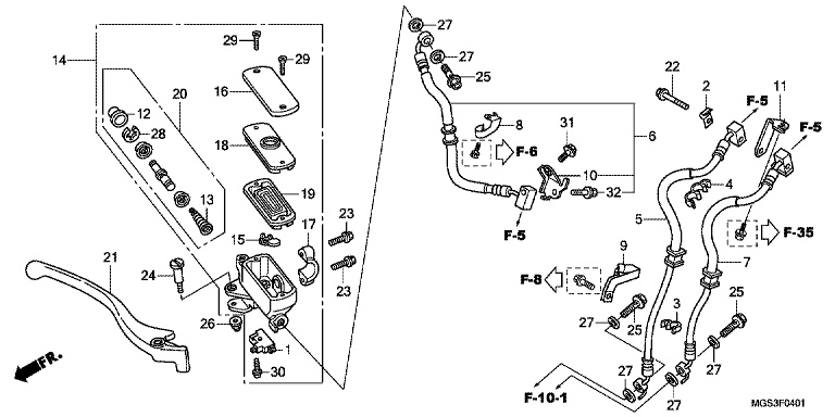 FR. BRAKE MASTER CYLINDER (NC700XA/XD)