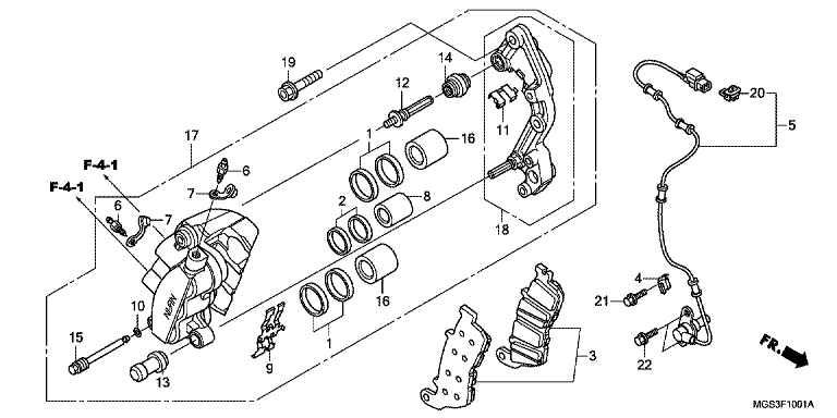 FRONT BRAKE CALIPER (NC700XA/XD)