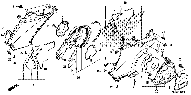 FOOTPEG/FOOTREST PANEL/ENGINE SIDE COVER