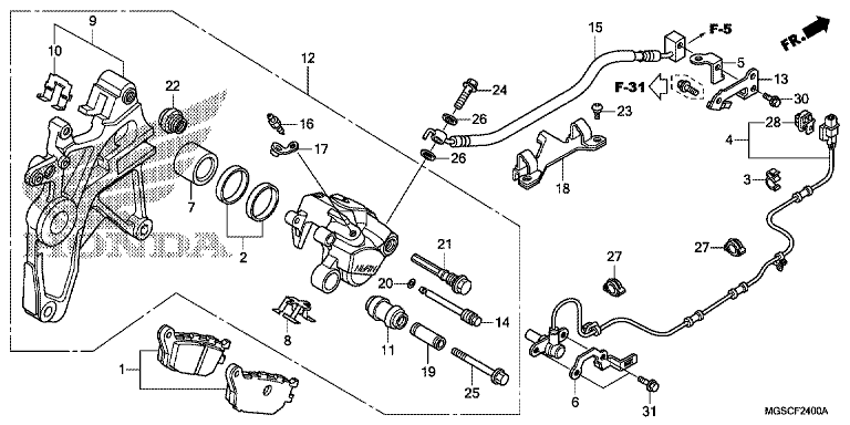 REAR BRAKE CALIPER
