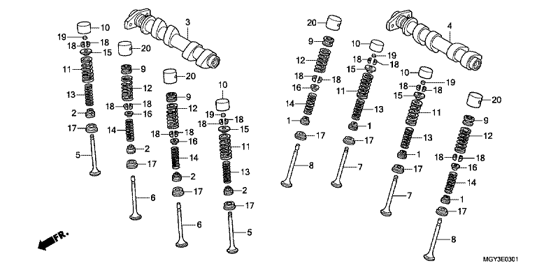 CAMSHAFT/VALVE (REAR)