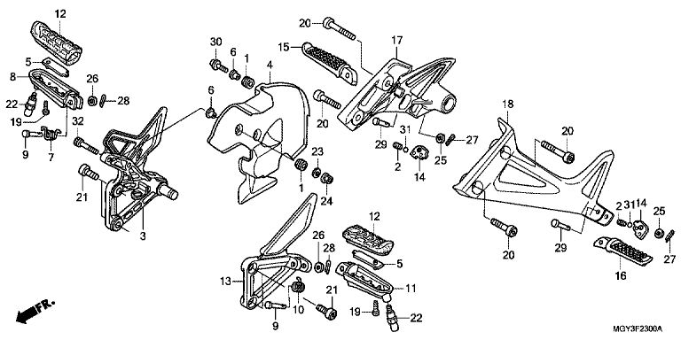 FOOTPEG/FOOTREST (VFR800XB,C)