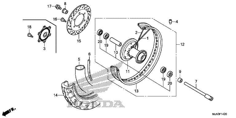 FRONT WHEEL (VT750C/C2S/CA/CS)