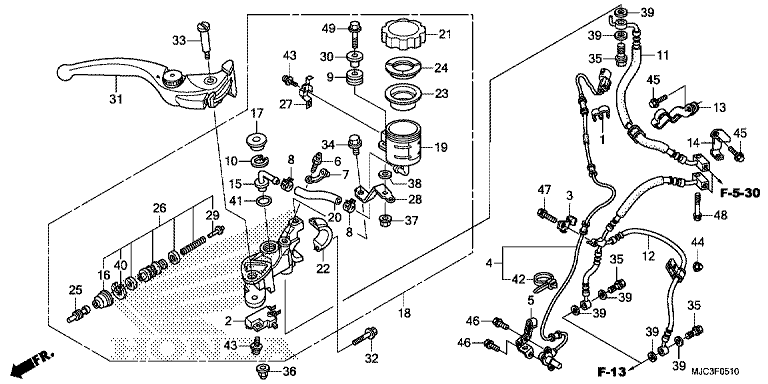 FRONT BRAKE MASTER CYLINDER (CBR600RA)