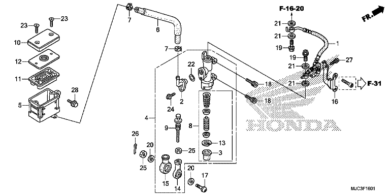 REAR BRAKE MASTER CYLINDER (CBR600RA)
