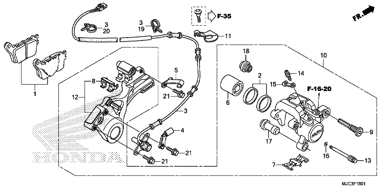 REAR BRAKE CALIPER (CBR600RA)