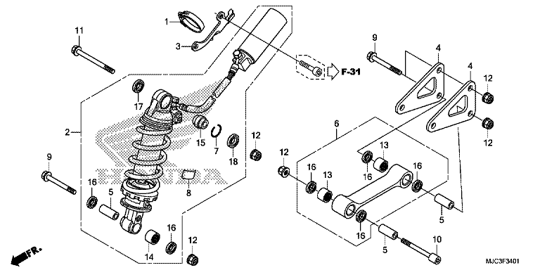 REAR SUSPENSION (CBR600RA)