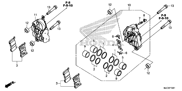 FRONT BRAKE CALIPER (CBR600RRJ/RRK/RAJ/RAK/RRL/RAL)