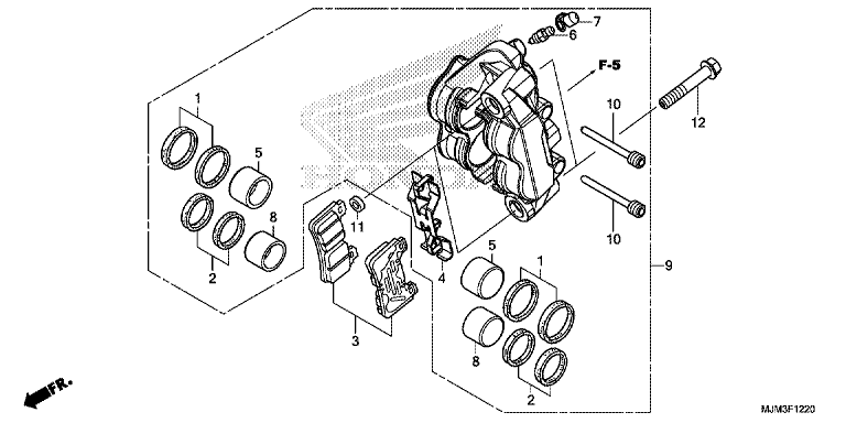 LEFT FRONT BRAKE CALIPER (VFR800FE/G)