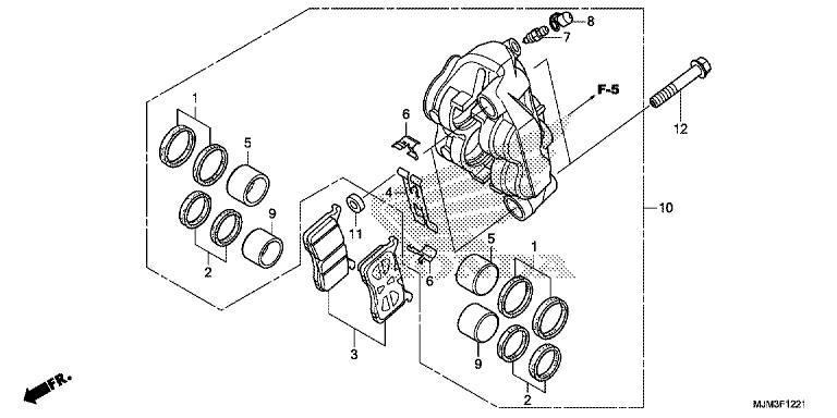 LEFT FRONT BRAKE CALIPER (VFR800FH)