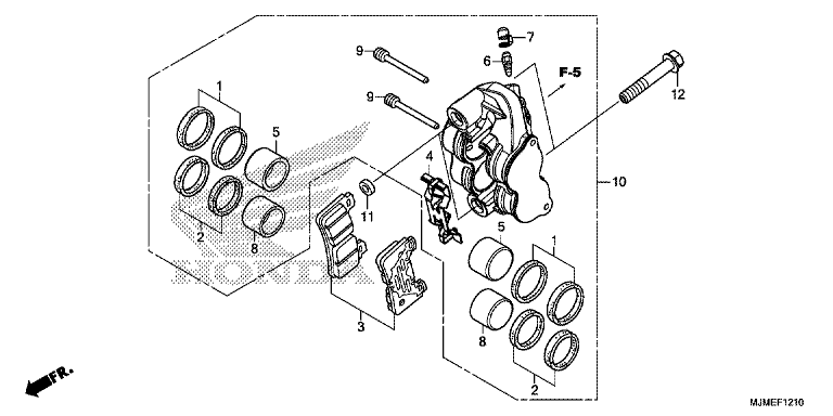 RIGHT FRONT BRAKE CALIPER (VFR800XF)