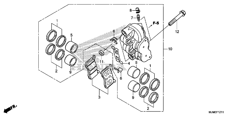 RIGHT FRONT BRAKE CALIPER (VFR800XH/J/K)