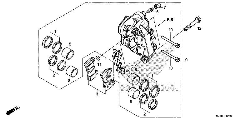 LEFT FRONT BRAKE CALIPER (VFR800XF)